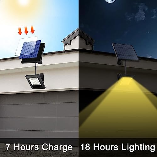 Solar Flood Lights Outdoor 3000K for Porch, Backyard, 2 Pack - Image 4