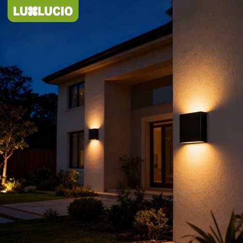 2 Pack Indoor Outdoor Black Up and Down LED Wall Light, Modern Bedroom/Porch Wall Lamp, IP65 Waterproof, 5%-100% Dimmable 18W 1620lm, 5CCT (2700K-5000K), CRI 90+, 120V-277V - Image 2