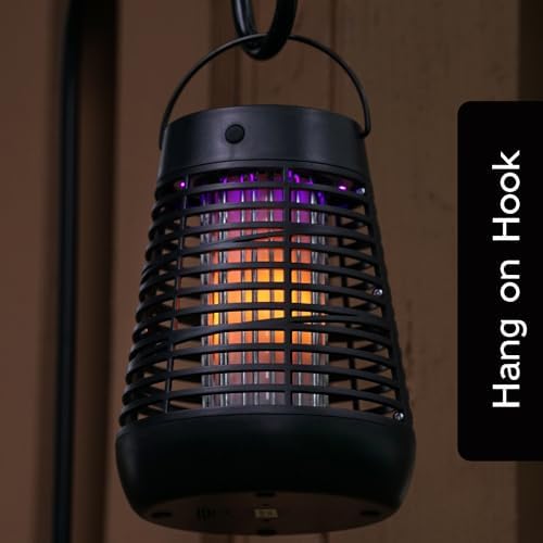 PIC Portable Bug Zapper, 600V Solar Powered Insect Trap & Fly Zapper for Outdoor Use, LED Flickering Flame, Activates Automatically in Dark, Weatherproof Outdoor Fly Trap, Kills Bugs on Contact - Image 4
