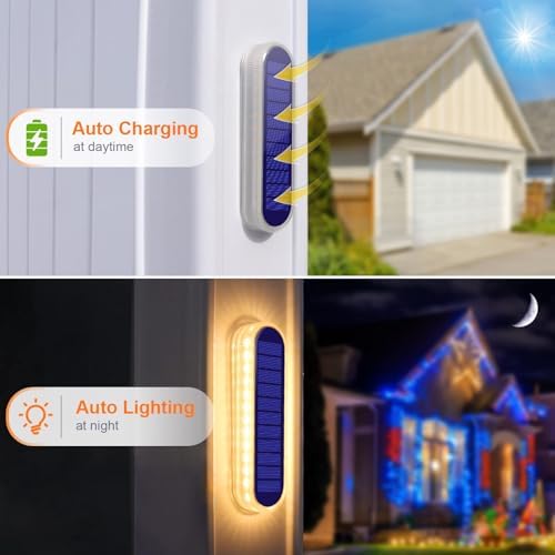 YiLaie Stick on Solar Deck Step Dock Stair Lights for Outside Solar Powered - Image 2