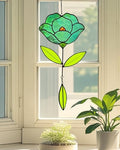 Flower Suncatchers, Stained Glass Window Hangings, Garden Suncatchers for Window and Wall Decor (B-Green) by Langodeco