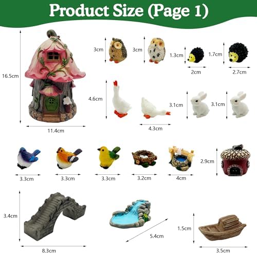 DAYUMKOU 96Pcs Fairy Garden Accessories, Miniature House Figurines Kit - Image 2