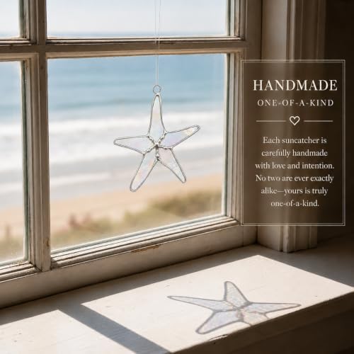 Stained Glass Iridescent Starfish 3in Suncatcher Set of 5 Piece, Home Decor - Image 7