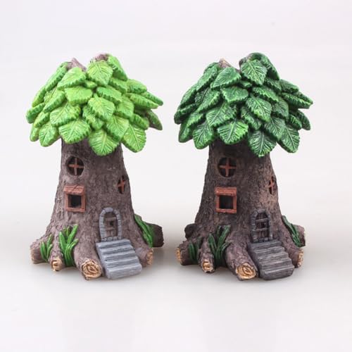 4 Pcs Fairy Garden Fairy House Miniature Figurines Mushroom Apple Tree House Figurines for Garden Decor - Image 6
