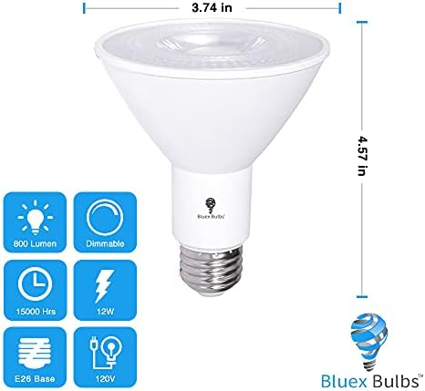 10 Pack PAR30 Outdoor LED Flood Light Bulb 12W 100 Watt Equivalent 900 Lumens Dimmable Waterproof E26 3000K Warm White LED Flood Light Bulbs for Security Led Spotlight Bulb Led Recessed Light Bulbs - Image 2