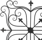 Glitzhome Vintage Wall Decor, Black Artistic Beauty Metal Garden Ornament Powder-Coated Matte Black Finish Charming Fleur-de-lis Outdoor Indoor Decoration - Image 6