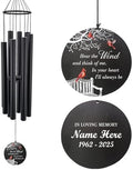 Personalized Wind Chimes, Memorial Gifts, Cardinal Wind Chime for Loss of Loved Dad/Mom, in Memory of Husband/Wife, 36inch Deep Tone Wind Chimes for Condolences by ExtrabilyOfficial