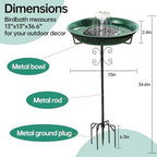 Solar Powered Bird Bath with Fountains for Hummingbirds,Stable Stylish Design with 5-Prong Base Stake Metal Bird Bath for Outside Yard Lawn Patio Garden - Image 3