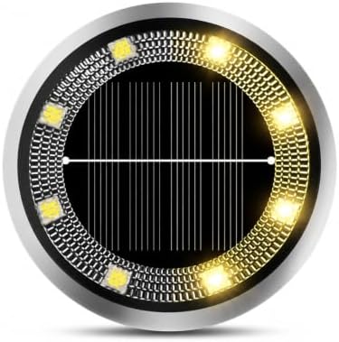 Solar Ground Lights, Solar Garden Light Outdoor 8 LED Disc Underground,for Patio Pathway Lawn Yard - Image 3