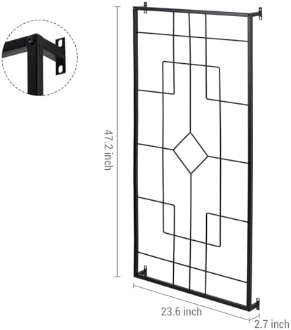 MyGift 3.9 ft Black Metal Wall Garden Trellis, Geometric Plant Support - Image 5