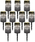 Poceacles Cross Solar Lights Set of 10 Outdoor Solar Powered Outdoor Cemetery Stake Lights Grave Solar Lamp Landscape Lighting Waterproof Grave Flameless Candles, God Cross Black by Poceacles