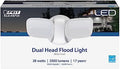Feit Electric LED Security Light Outdoor, 28W LED Waterproof Flood Light, 2 Head, Wall Mount, Switch Operated, 2000 Lumens, 5000K Daylight, 50,000 Hour Lifespan, White, S9DFL/850/WH by FeitElectricCompany