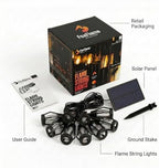FoxFlame Solar String Lights Outdoor Waterproof, Patented Fire Effect 21 Ft - Image 2