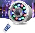 Submersible Led Fountain Light - Ip68 Waterproof Colored Spotlight, 12w Ac12v-24v Stainless Steel Pool Light for Ponds & Landscape Illumination RGB+Remote Control 12W(ac12v) by Unknown