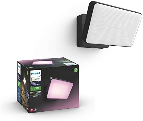 Philips Hue Discover Outdoor Smart Flood Light Fixture, Black - 15W, White and Color Ambiance LED Color-Changing Light - 1 Pack - Requires Hue Bridge - Control with Hue App and Voice - Weatherproof by PhilipsHue
