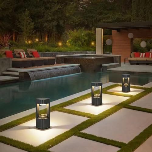 Landscape Path Lights IP65 Waterproof Bollard Lights 3000K Modern Outdoor Path Lights Bollard for Lawn, Patio, Courtyard, Driveway Landscape Lighting - Image 3