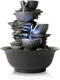 Tabletop Water Fountain Indoor Waterfall Fountains Stacked Rocks Water Feature Feng Shui Zen Meditation Relaxation Desktop Fountain for Home and Office Indoor Spaces Decor (Style 15) by WICHEMI