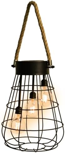 Bdor Hanging Solar Lantern Outdoor Waterproof Black Metal Solar Light by Bdor
