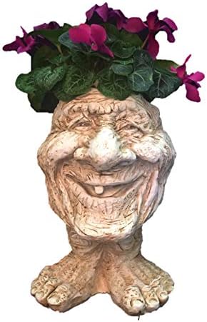 homestyles Antique White Muggly's The Face Great Grandpa Ace Garden Statue Planter Outdoor Garden Statue by homestyles