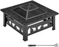 Outvita Outdoor Fire Pit, 32 Inch Square Firepit Table, Diamond Cutout by Outvita