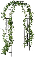 Plow & Hearth Arch Metal Outdoor Garden Arbor 7 Feet Tall Black Iron Trellis for Climbing Plants Outdoor, Wedding Party Arch, Outdoor Patio Decor by EvergreenGarden