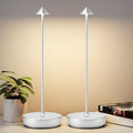 2Pack Rechargeable Cordless Table Lamp, Portable Powered LED Battery 6000mAh Metal USB Desk Lamp, 3 Levels Brightness Light for Restaurants Outdoor (2pack Silver) by YIBEN