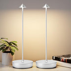 2Pack Rechargeable Cordless Table Lamp, Portable Powered LED Battery 6000mAh Metal USB Desk Lamp, 3 Levels Brightness Light for Restaurants Outdoor (2pack Silver) by YIBEN