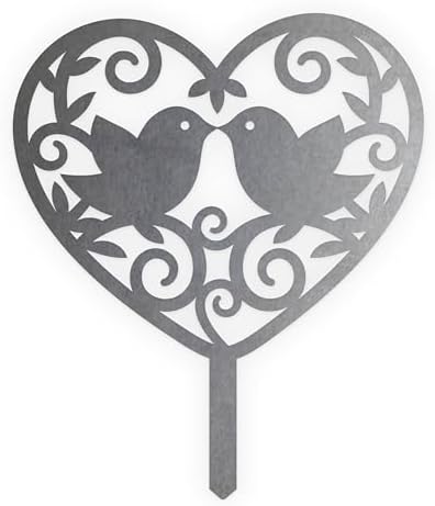 Animal Floral Metal Garden Stake | Raw Metal Patinas Over Time | Yard Art Decor Spring Summer Decorations Flower Bed Plant Stakes Marker (Bird) by BaumDesigns