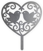 Animal Floral Metal Garden Stake | Raw Metal Patinas Over Time | Yard Art Decor Spring Summer Decorations Flower Bed Plant Stakes Marker (Bird) by BaumDesigns