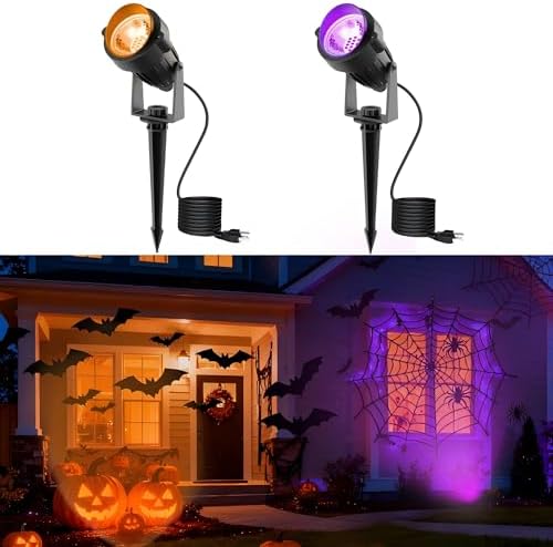 L LOHAS LED Halloween Lights Outdoor, Orange and Purple Spotlight 5W by LLOHASLED