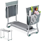 Relaxdays Garden Kneeler, with Pouches for Tools, Padded, Gardening & Weeding, up to 150 kg, Folding Mat, Silver/Grey by Relaxdays