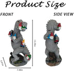 14 Inch Dinosaur Gnome Garden Statue Outdoor Yard Decorations - Image 7