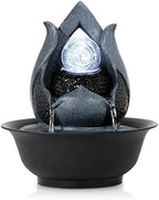 WICHEMI Indoor Water Fountain Tabletop Fountain with LED Crystal Ball by WICHEMI
