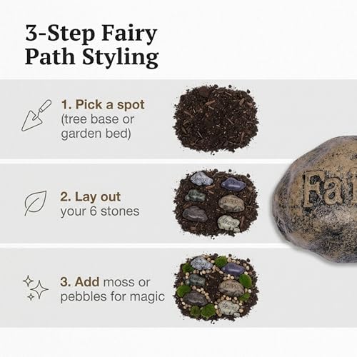 Lulu Decor, 100% Cast Iron Fairy Lamps Garden Decor Fairy Garden Accessories and Fairy Sayings Stepping Stones - Image 4