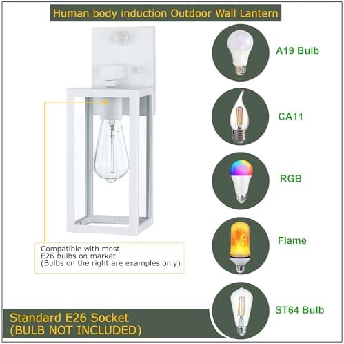 GRUENLICH Outdoor Wall Light Fixture Dusk to Dawn, PIR Motion - Image 3