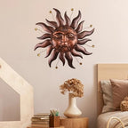 Metal Wall Art Decor Outdoor Inside with Sun Face, 26 Inch Large Outside Sun Metal Decorations Hanging on House, Living Room, Bedroom, Patio, Fence, Yard - Image 3