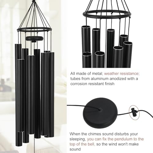Sympathy Wind Chimes Personalized, 36inch Memorial Wind Chimes in Loving Memory, Loss of Loved Mom/Dad, Sympathy Gifts Wind Chime for Funeral Outdoor Deep Tone - Image 3
