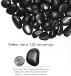 10 lbs Black River Rocks - Large Polished Black Pebbles for Plants & Garden Decorative Stones，1-2" Polished Pebbles for Landscaping, Fish Tanks, Flower Pots, Water Fountains - Image 2