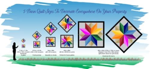 BQ058 BARN QUILT Block Outdoor Square | 6 SIZES | Outside Pattern | Wall Art | Yard Art | Barn Quilt Sign | Farm Quilt Design (11.5" x 11.5" 1 sided) - Image 2