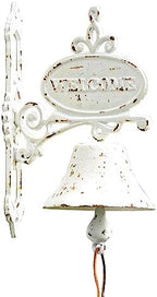 Sungmor Rustic White Cast Iron Dinner Bell Wall Hanging Welcome Doorbell by Sungmor