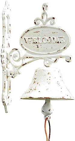 Sungmor Rustic White Cast Iron Dinner Bell Wall Hanging Welcome Doorbell by Sungmor