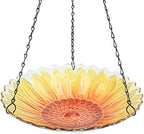 MUMTOP Hanging Glass Bird Bath Sunflower Outdoor Birdfeeder Garden Decor by MUMTOP