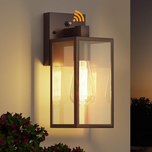 Dusk to Dawn Exterior Lighting Fixtures, Outdoor Porch Light Wall Sconce by WIHTU
