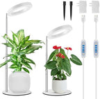 Kullsinss Grow Lights for Indoor Plants, 80 LEDs Full Spectrum Plant Lights for Indoor Growing with 2 Mounting Options, 6/12/16H Timer, 3 Spectrum Modes, 9.8"-37" Height Adjustable Grow Lamp, 2 Pack by HOME