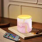 4Pcs Pink Marble Battery Operated Flameless Candles with Color Changing Timer Remote Control Flickering LED Candles for Indoor Outdoor Wedding Living Room Home Decorations - Image 2