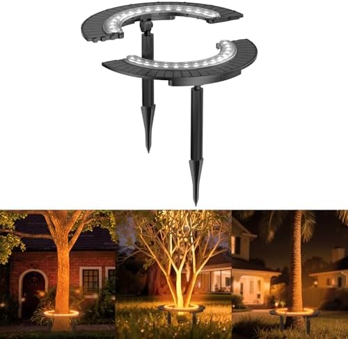 Wireless Solar Palm Tree Lights Outdoor, 3000K Warm Light 10000 mAh & 32 LEDs Outdoor Yard Lighting, Uplight Landscape Lights Solar Powered Flood Lights for Large Tree, Backyard, Garden by GULADUSSolarLights