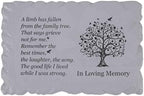 11.8 inches Long Tree of Life Song Polyresin Memorial Garden Stone, Memorial Stones for Loved Ones Outside, Memorial plaques, Sympathy Gifts for Loss of Loved one, Memorial Gifts (Grey Tree) by YoudearMemorials