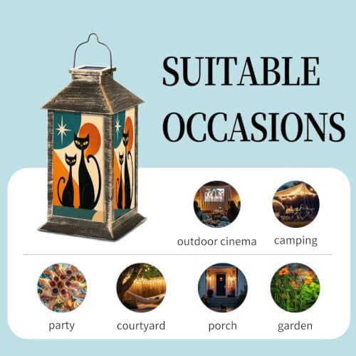 Black Cat Retro Atomic Solar Lanterns Outdoor Waterproof - Image 5