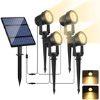 Solar Spotlights Outdoor Waterproof, Warm White Landscape Lights by LINQELLY