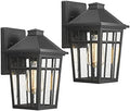 Darkaway Outdoor Sconce Lights Wall Light Fixtures, Front Porch Light Outdoor Wall Anti-Rust Waterproof Aluminum with Glass Exterior Light Fixture for Patio, Yard, Doorway, Garage(2 Pack, Black) by Darkaway